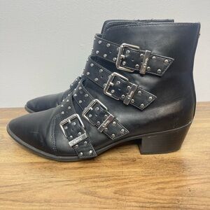 Circus By Sam Edelman Hutton Pointed Toe Ankle Fashion Buckle Goth Boots 8